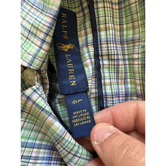Ralph Lauren Plaid Performance Shirt Size Large Button Down Men Shirt Cotton - Picture 9 of 12